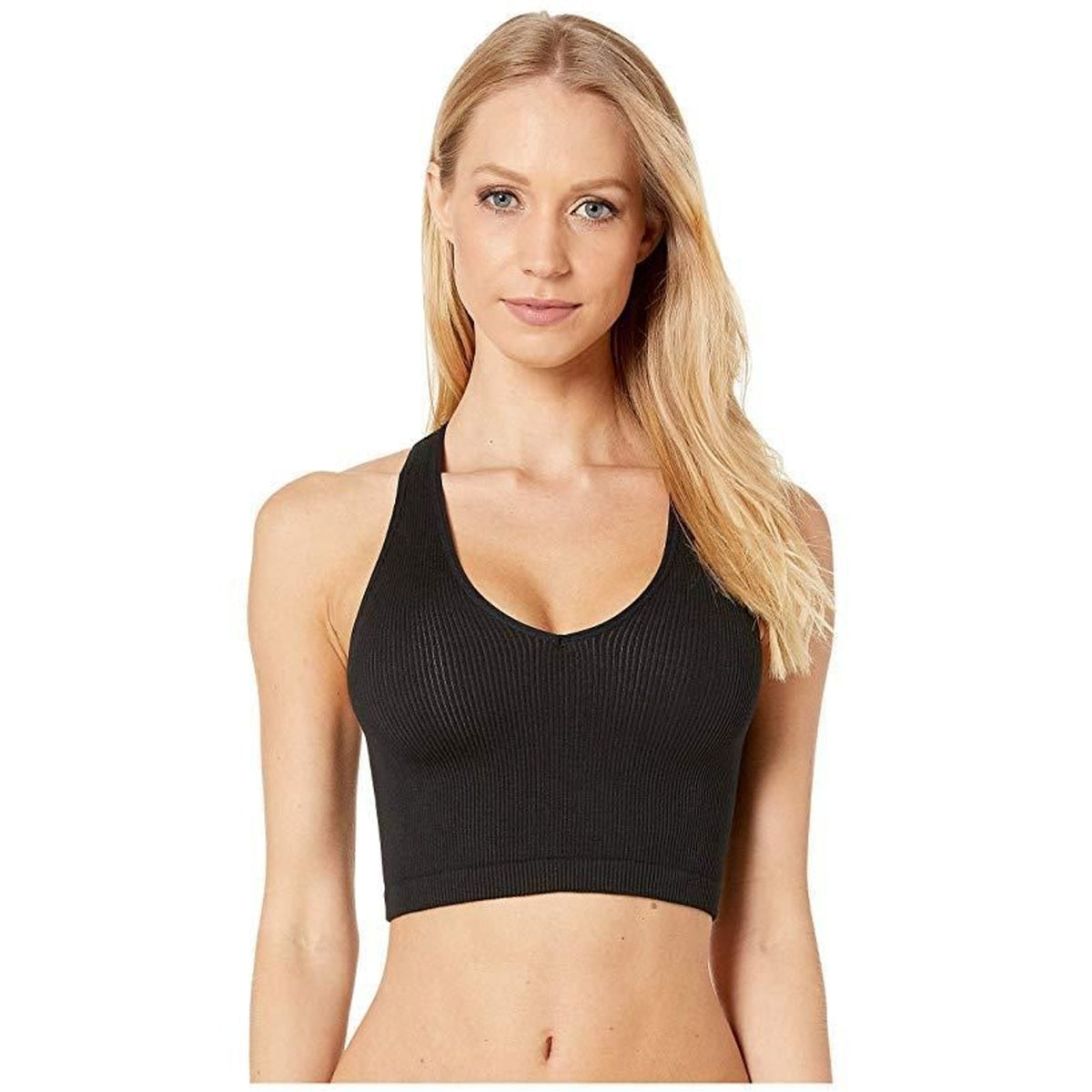 Women's FP Movement Free Throw Crop V-Neck Tank Top XSmall Black