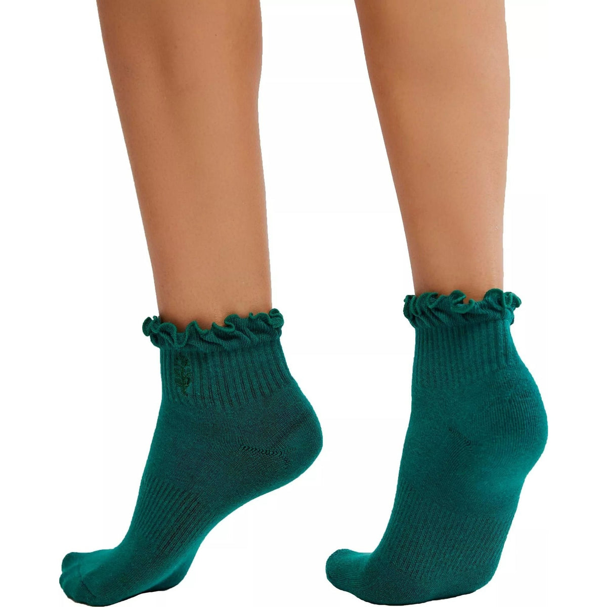 FP Movement Women's Classic Ruffle Socks, Midnight Jade