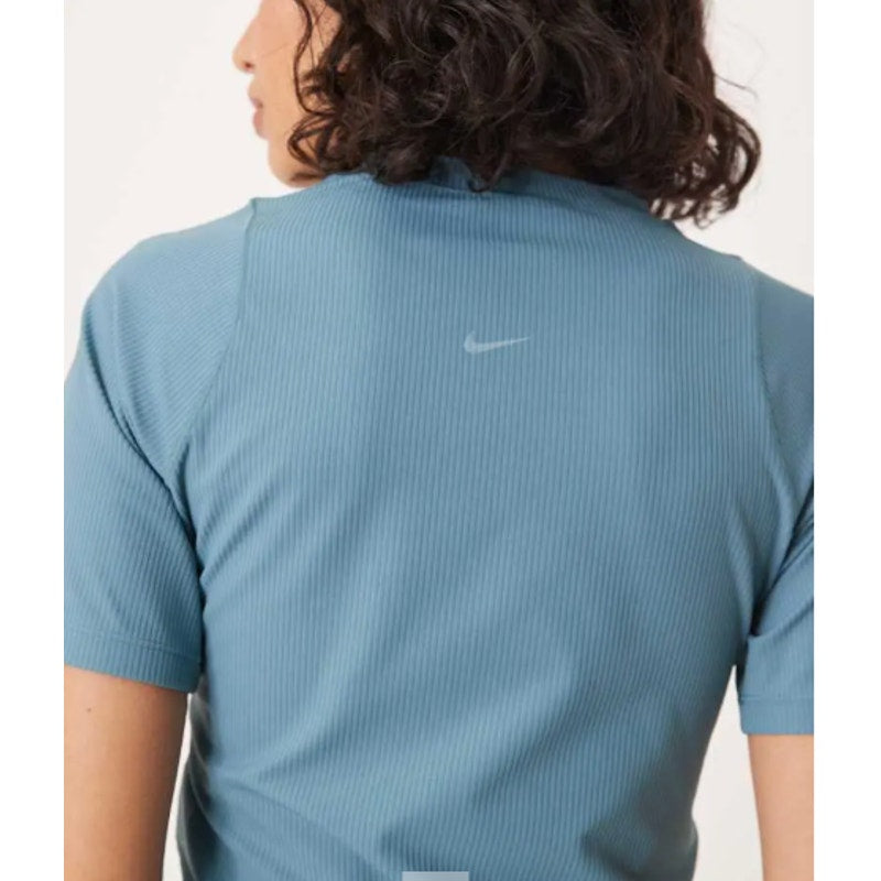 Nike Training Zenvy Dri-FIT Ribbed Top in Blue