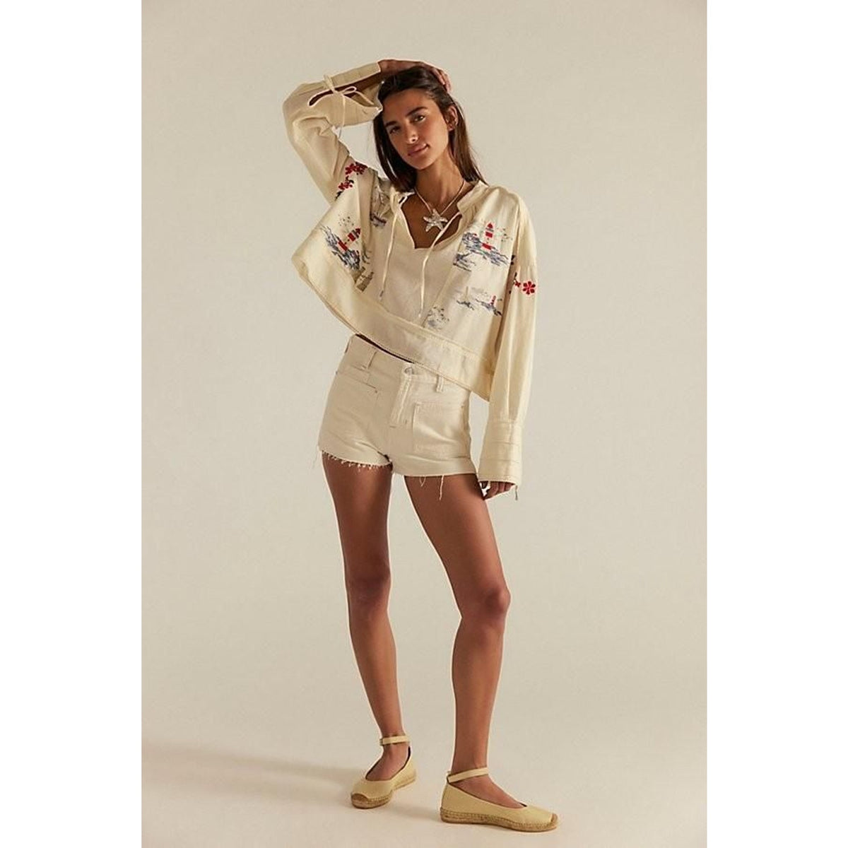 We the Free - Bettie Sailor Shorts - New Perspective Raw Hem