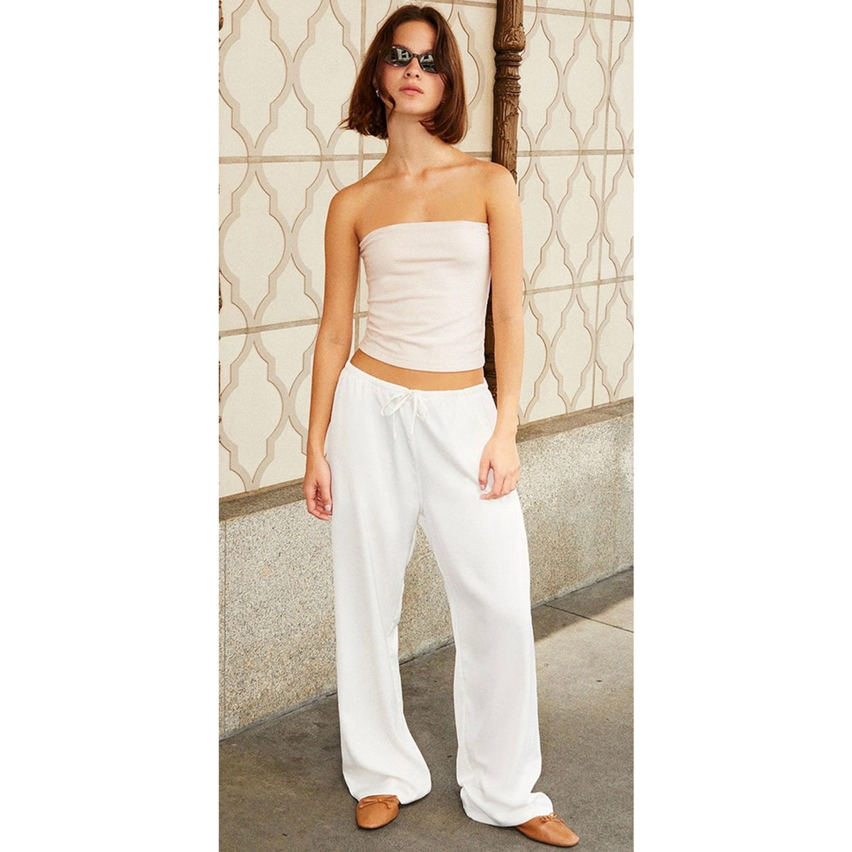 John Galt Cream Anastasia Tie Sweatpants | Size: One Size