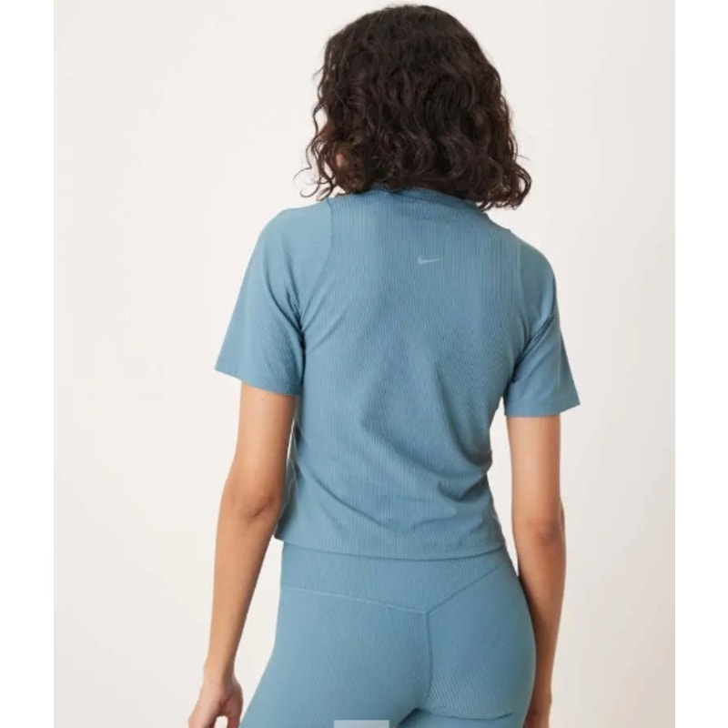 Nike Training Zenvy Dri-FIT Ribbed Top in Blue