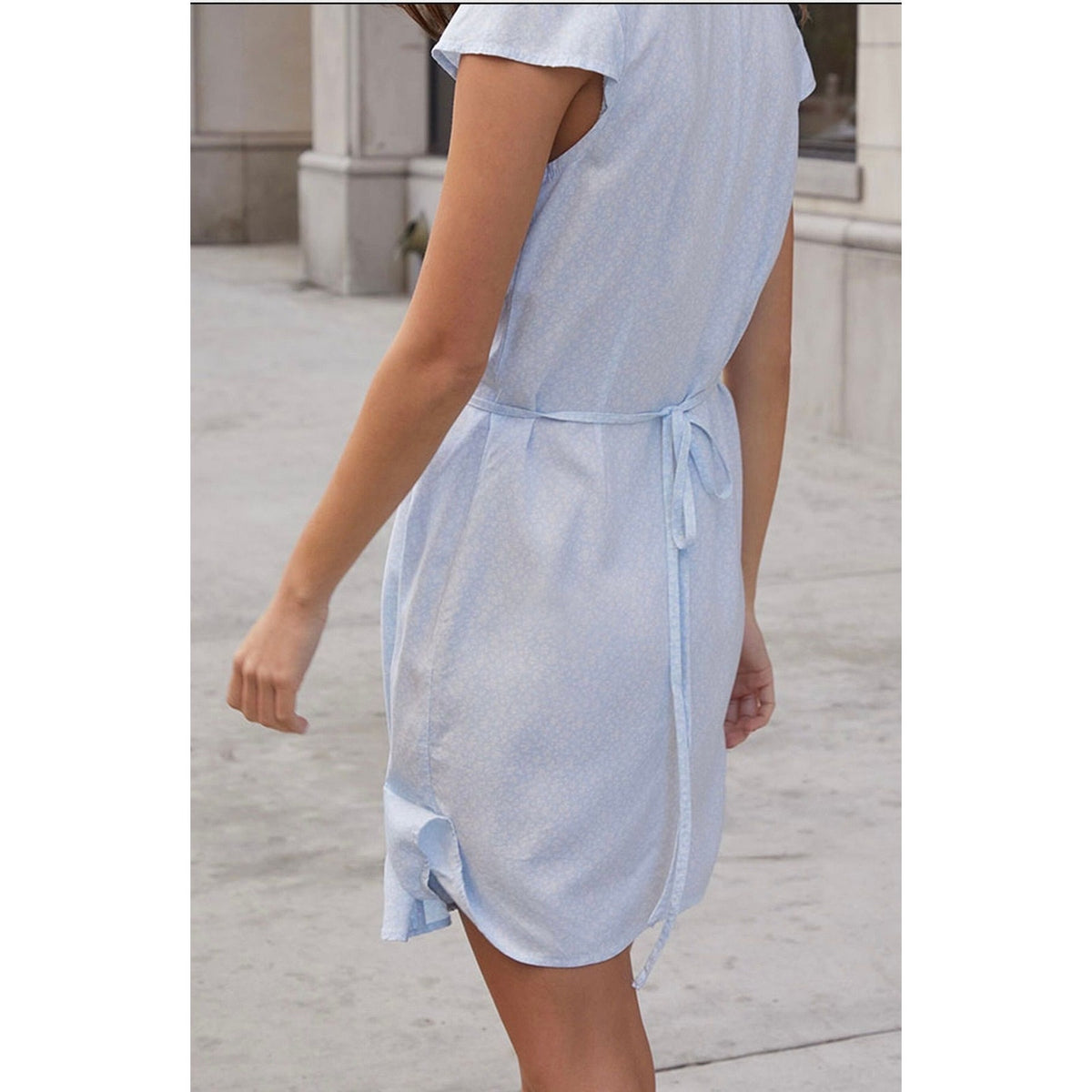 John Galt Blue Robbie Wrap Mini Dress | Size: One Size