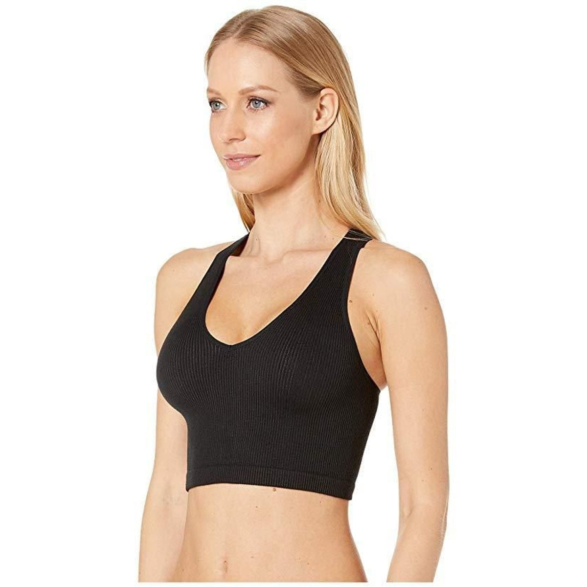 Women's FP Movement Free Throw Crop V-Neck Tank Top XSmall Black